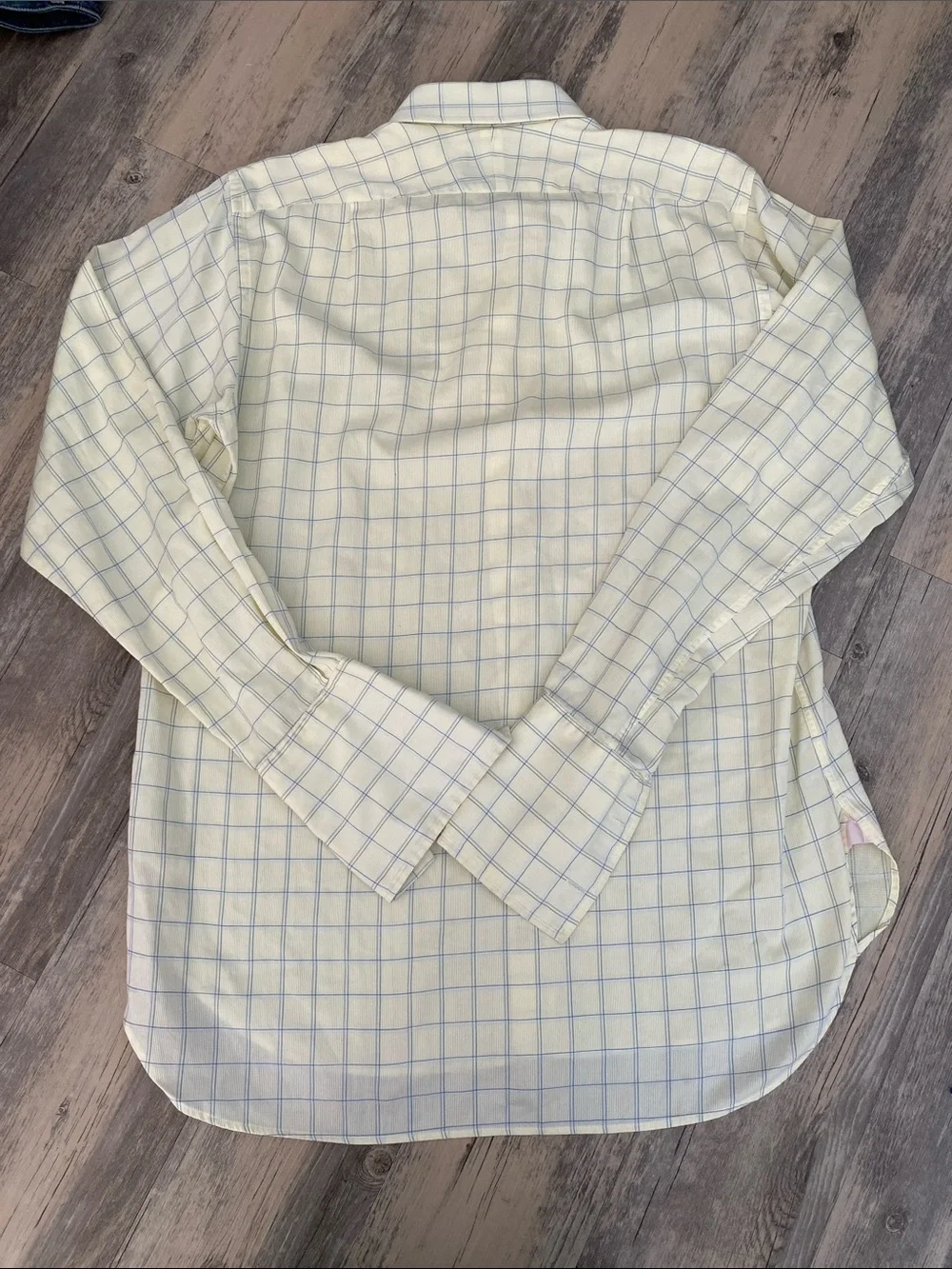 Thomas Pink Superfine Two Fold Cotton Window Pane French Cuff Dress Shirt 16 36
